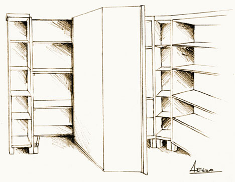Esempio di JanusArt: libreria con nascondiglio segreto - Falegnameria Dario Biagioni - Firenze